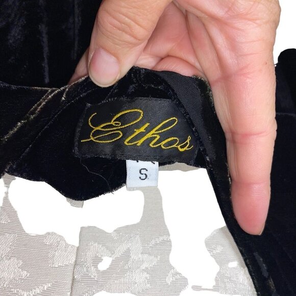 Ethos Vintage Womens Dress Jacket Set Size Small Black Burnout Velvet - Picture 5 of 14